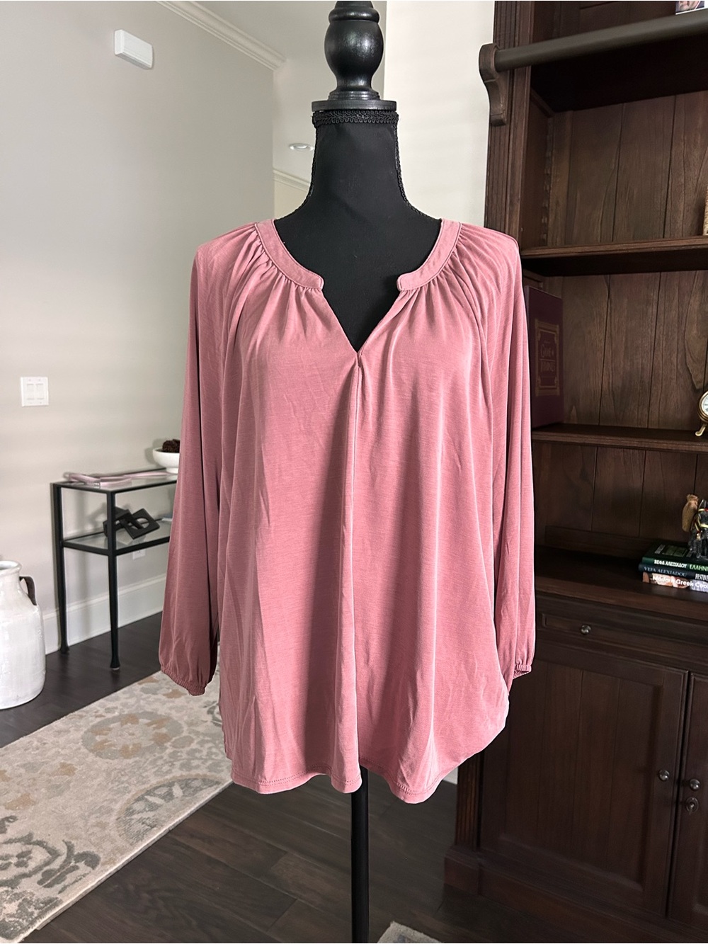 Lucky Brand Women's Sandwash Notch V-Neck Top